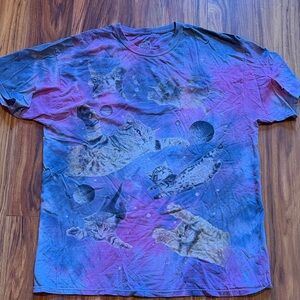 Galaxy Cat Short Sleeve Tee - Blue Purple